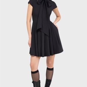 Killstar Funerary Rites Black Mini Dress with Bow Detail